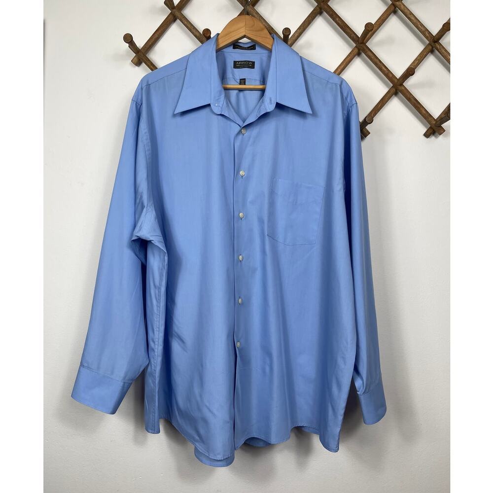 Arrow Men's Poplin Shirt in Blue Size XXL